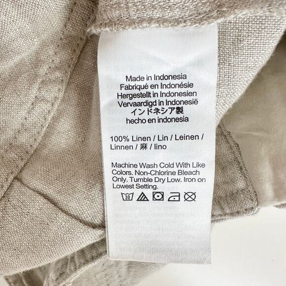 Madewell Pintucked Shorts in 100% Linen Oat Beige High Rise Vacation US 12 NWT - Picture 12 of 13